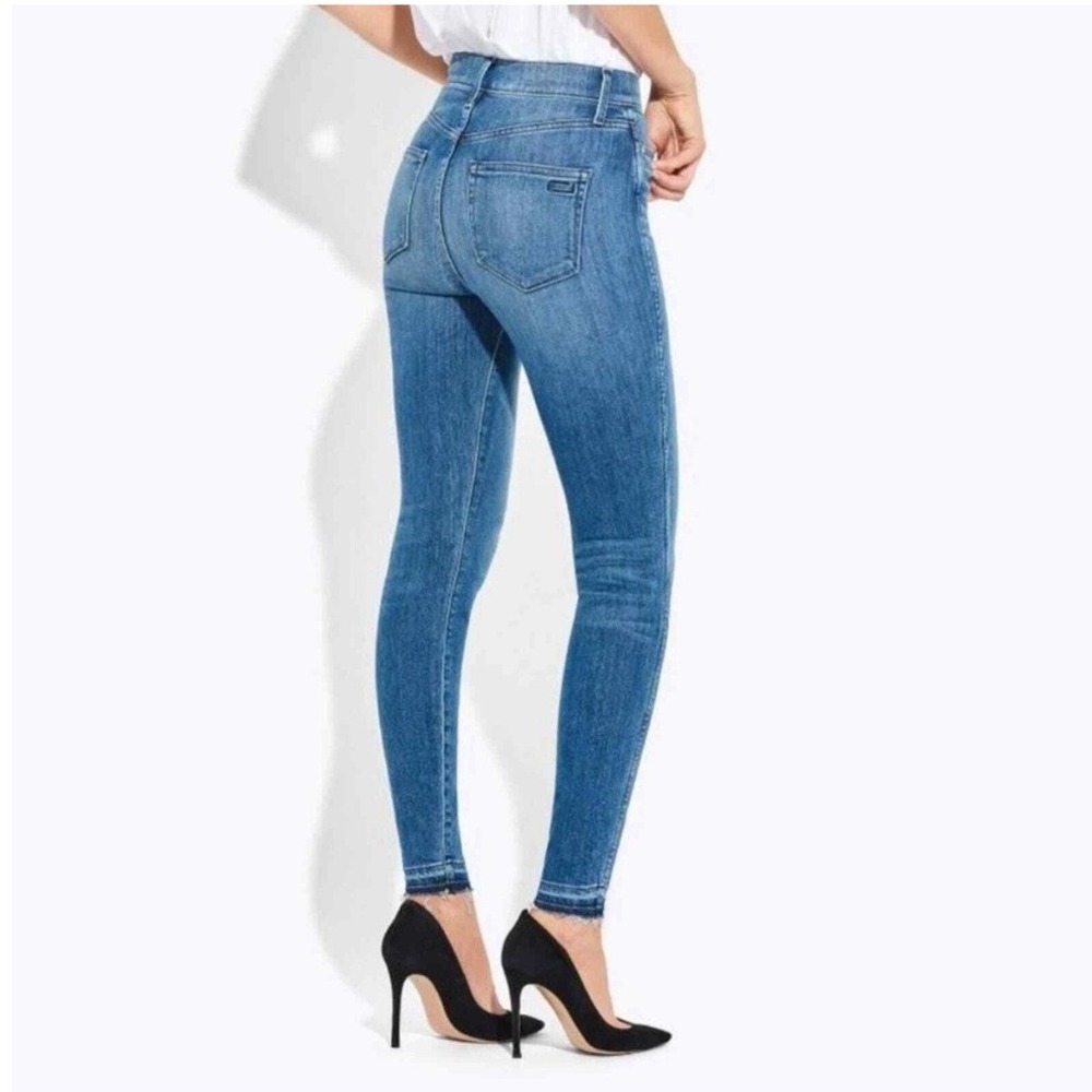AYR The Riser Skinny Jeans Women 29 Blue High Rise Raw Hem Denim Made in USA - Picture 2 of 13